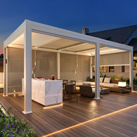 Pergola bioclimatique en aluminium pour terrasse, toit à lames motorisées, télécommande, gazebo imperméable pour villa et piscine
