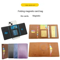 Portefeuille de voyage magnétique triple pli en cuir PU pour homme, idéal pour les affaires, les voyages, les cadeaux, avec compartiment antivol pour espèces et organisateur ouvert