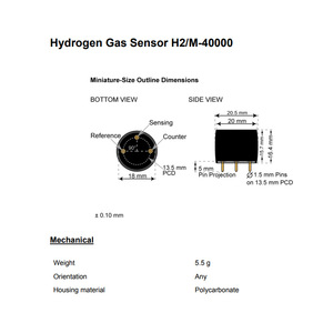 เซ็นเซอร์ก๊าซไฮโดรเจนเมมบราพอร์ H2/M-40000 0-40000 ppm แบบอิเล็กโทรเคมี สำหรับความปลอดภัยและอุปกรณ์พกพา - Product Image 3