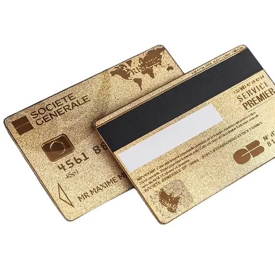 Tarjeta de Crédito de metal en línea, tarjeta de crédito en blanco personalizada con chip