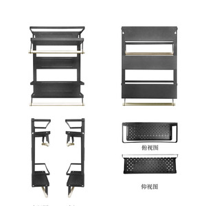 Organizzatore Magnetico per Frigorifero Personalizzato Portaspezie con Portarotolo e Ganci Mensola Magnetica a 4 Ripiani per Cucina - Product Image 3