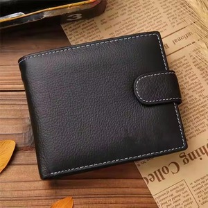 Muestra gratuita de carteras de cuero genuino hechas a mano, pequeñas, delgadas, compactas y negras, económicas, para hombre. - Product Image 4