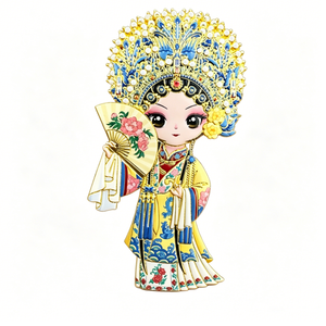 Aimants de réfrigérateur en métal sur le thème de l'Opéra de Pékin, avec les personnages <span class=keywords><strong>Mulan</strong></span>, Guan Yu, Yang Guifei, à dos magnétique et force d'attraction accrue - Product Image 2