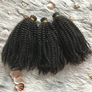 Wholesale Raw Cambodian Hair Vendor Micro Links Tip 100 Strands Virgin I Tip Human Hair Extensions Curly