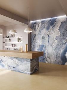 Feuilles <span class=keywords><strong>de</strong></span> marbre <span class=keywords><strong>en</strong></span> PVC protégées contre les UV Panneau décoratif résistant à la décoloration pour la véranda des États-Unis Surface facile à nettoyer pour la cuisine des États-Unis - Product Image 6