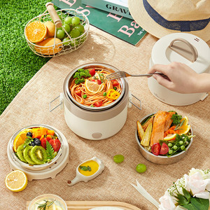 The Little Bear DFH-E20C7 Electric Lunch Box Beige Multi Function <b>Plug</b> In Office Meal <b>Heater</b> - Product Image 1