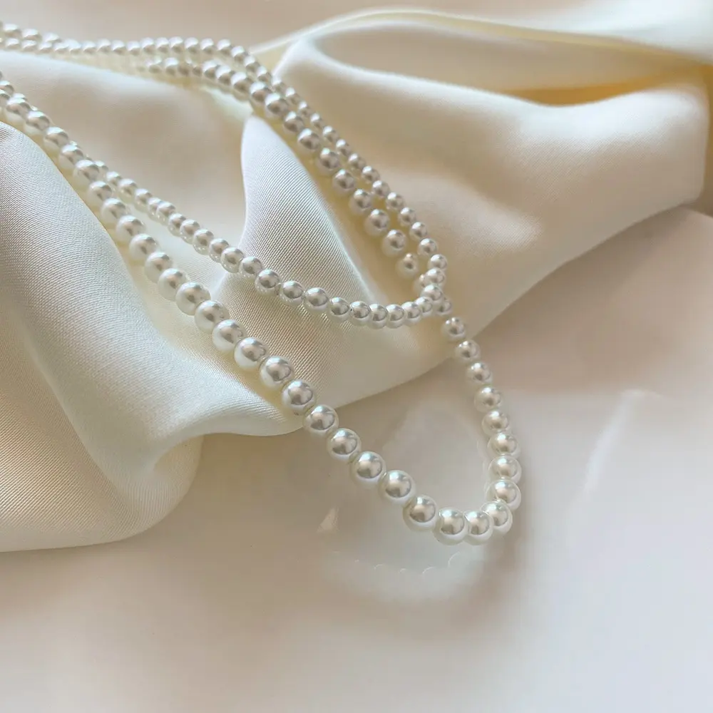 Collana girocollo di perle di moda di lusso con perla naturale d'acqua dolce, grande e rotonda, per donna elegante
