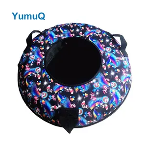 YumuQ 2 Pessoa 80cm 100cm Inflável Redondo Plástico Donut Terras Fim Adulto Neve Sled Tubo Para Diversão De Inverno