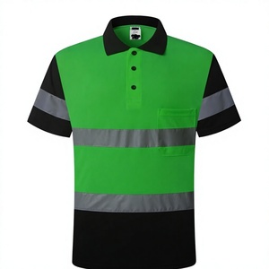Ropa de Trabajo de Alta Visibilidad, Secado Rápido, Transpirable, Camiseta Suave con Detalles Reflectantes, Manga Corta, Panel de Contraste, Tejido Transpirable - Product Image 3