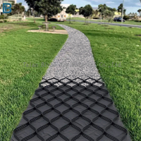 Géocell en HDPE texturé nid d'abeille de l'usine chinoise BinBo, structure de renforcement du sol en PP, protection des rivières en extérieur, modèle 3D
