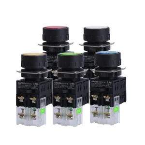 KACON K22-27-RF-24V 1no Plating 24K Gold And Silver Alloy Contacts Flat Headed Self Resetting Button Switch With LED Light