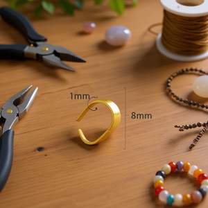 Terminale con fibbia tipo U Ilan da 8 mm color oro per la creazione di gioielli, 60 pezzi - Product Image 2