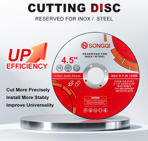 Songqi <span class=keywords><strong>4</strong></span>.5 inch cắt kim loại bánh xe <span class=keywords><strong>4</strong></span>-1/2 "x 3/64" x 7/8 "Máy mài góc đĩa cho thép & thép không gỉ - Product Image 2