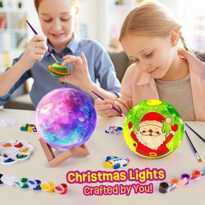 Bricolage éducatif Graffiti lumineux planète <span class=keywords><strong>boule</strong></span> veilleuse peint modèle coloriage jouets vinyle artisanat Kit ensemble vinyle ours artisanat - Product Image 2