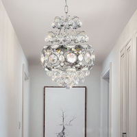Lustre en cristal argenté classique brillant au design créatif, lampe suspendue moderne pour salon et chambre à coucher