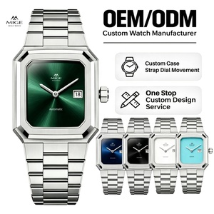 Reloj de pulsera personalizado para hombre, estilo casual, analógico, automático, con fecha luminosa, resistente al agua 5ATM, de acero inoxidable. - Product Image 1