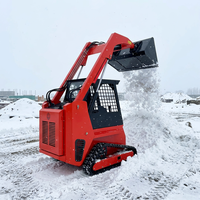 Mini-Kompaktlader Schneefräsen-Anbaugerät Multifunktionaler Schneeräumlader 4WD Schneefräsmaschine für Straßen und Höfe