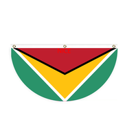 Drapeau national de la République dominicaine, drapeau en polyester durable imprimé sur mesure en forme de demi-cercle pour les rassemblements familiaux en plein air