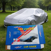 Housse de voiture couleur unie taille M, revêtement en aluminium argenté brillant, protection extérieure imperméable, modèle ZCQR DECO M0399
