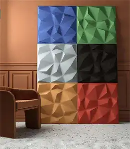 Painéis de parede acústicos 3D de feltro de poliéster para paredes interiores, novo design decorativo moderno