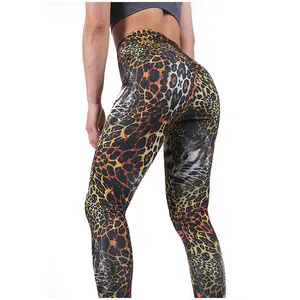Calça esportiva estampada 3d, para yoga, feminina, em massa, sedução cheetah, design de leggings