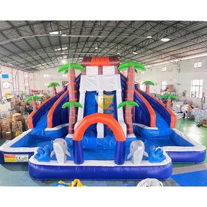 Toboggan aquatique gonflable commercial extérieur pour enfants avec piscine et château gonflable en forme de <span class=keywords><strong>palmier</strong></span> – En promotion - Product Image 2