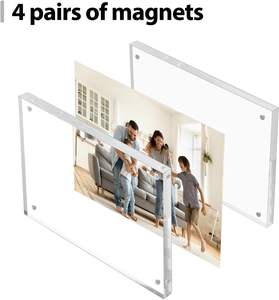 <span class=keywords><strong>Cadre</strong></span> photo en acrylique transparent magnétique avec aimants en néodyme N52, affichage de bureau sans <span class=keywords><strong>cadre</strong></span> - Product Image 5