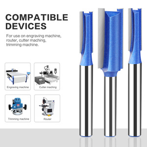 Cuchillas de carburo de vástago 1/4 de 6mm, diámetro de pintura azul 1/4 5/16 3/8 1/2, brocas de enrutador recto para carpintería, fresa - Product Image 3