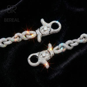 Cadena de Billetera Cubana Personalizada con Moissanita VVS y Diamantes de Laboratorio, Estilo Hip Hop, Chapada en Oro sobre Plata 925, Joyería para Hombre - Product Image 2