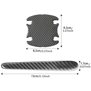 8pcs/set Stiker Pelindung Gagang Pintu Mobil Tekstur Serat Karbon Anti Gores Film Pelindung Gagang Mobil - Product Image 2