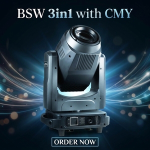 Mini projecteur à induction 330W BSW 3-en-1 avec lumière CMY, tête mobile DMX512, indice de protection IP33 pour événements, théâtre, club, location, scène - Product Image 1