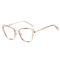 MS 82184 Gafas ópticas de moda para mujer Diseño de estilo brillante TR90 Marco de metal Gafas de bloqueo de luz azul Logotipo personalizado