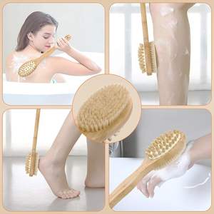 Meilleure vente Brosse à cheveux écologique pour bébé <span class=keywords><strong>Coussin</strong></span> rond en bois et nylon avec poignée <span class=keywords><strong>de</strong></span> banc souple Brosse douce pour le visage avec fonction <span class=keywords><strong>de</strong></span> massage - Product Image 5