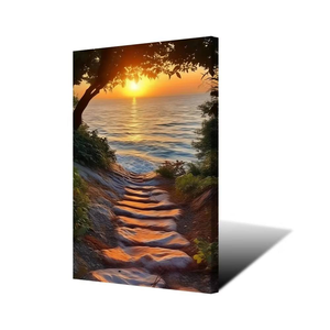 Quadro su Tela con Paesaggio Marino al Tramonto, Decorazione Moderna per la Casa, Stampa di Natura e Paesaggio, Immagine Incorniciata per Design d'Interni - Product Image 6