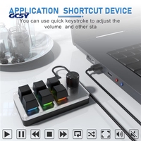 Teclado Mecánico USB Mini Personalizable con 6 Teclas y 1 Perilla RGB para Macros y Juegos, Ideal para Photoshop