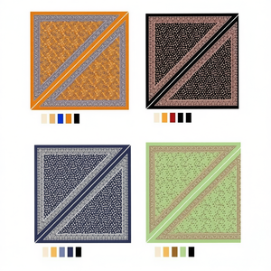 Foulard triangolare multifunzionale 60x135 cm in poliestere e cotone stampato per uomo e donna, tutte le stagioni - Product Image 2