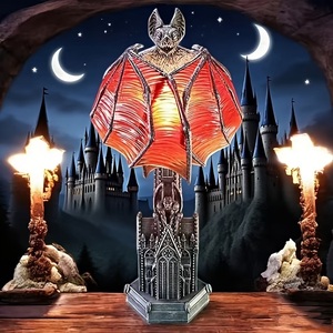 Lámpara de escritorio con ala de murciélago gótica, estatua de murciélago de resina para Halloween, adornos para fiestas, decoración de escritorio - Product Image 4