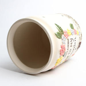 Vase rétro pur, peint à la main, tube haut, pot de fleurs en céramique pour plantes succulentes, plante de bureau, plante de bureau - Product Image 4