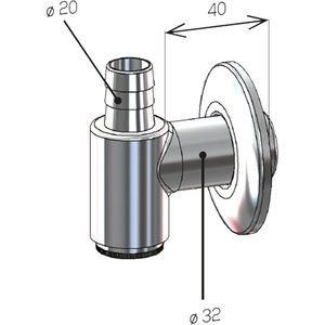 Siphon de machine à laver en laiton externe Ø 32 outil de tournage - Product Image 3