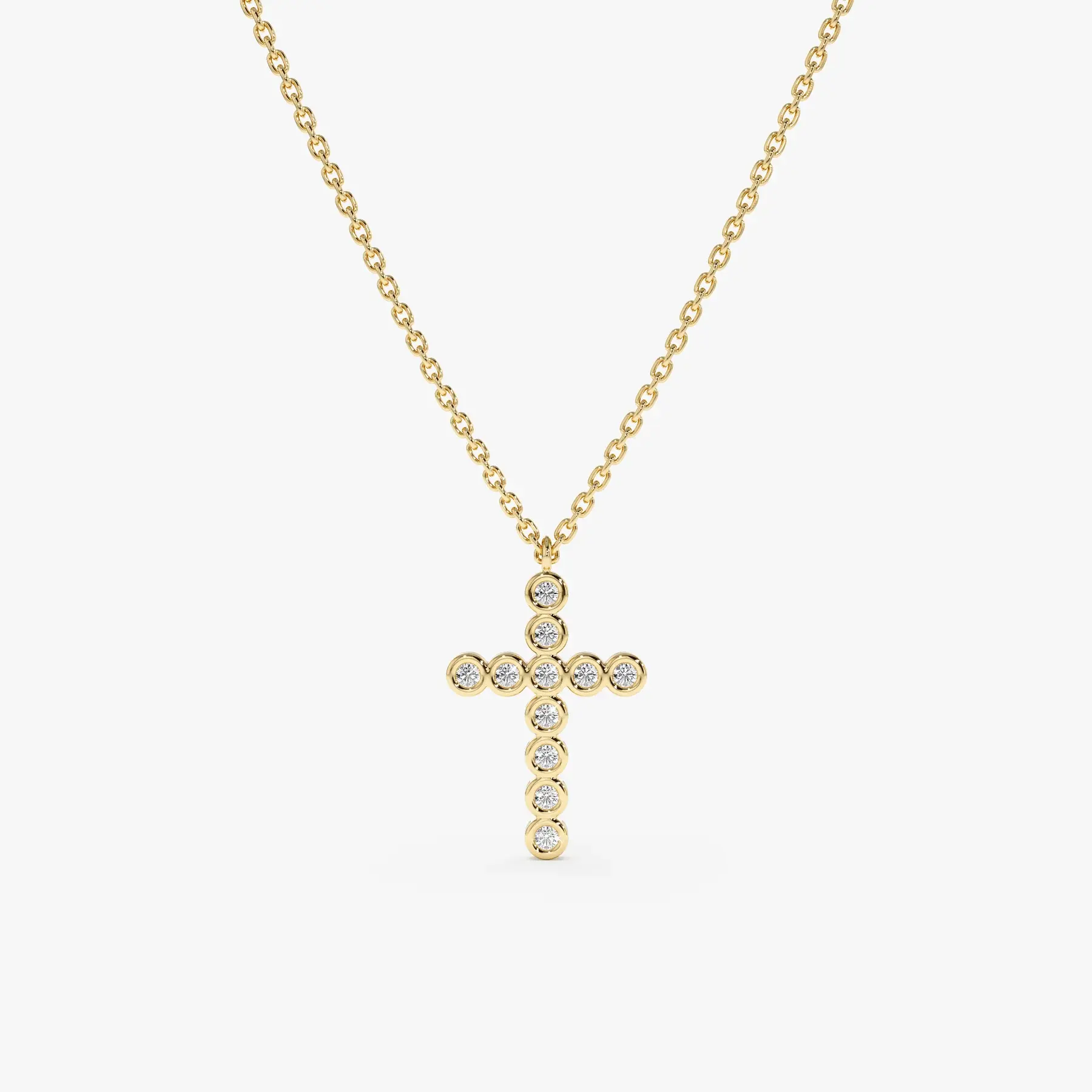 Новое поступление, ювелирное ожерелье 18 карат, однотонное позолоченное 925 из стерлингового серебра, бриллиантовое ожерелье с крестом, Женское Ожерелье