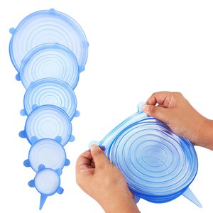 Tapas Elásticas de Silicona para Almacenamiento de Alimentos, 6 Especificaciones de Tapas Reutilizables para Recipientes de Silicona, Aptas para Diversos Contenedores de Alimentos - Product Image 1