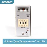 Régulateur de température numérique avec thermocouple type K 0‑399℃ montage panneau relais chauffage