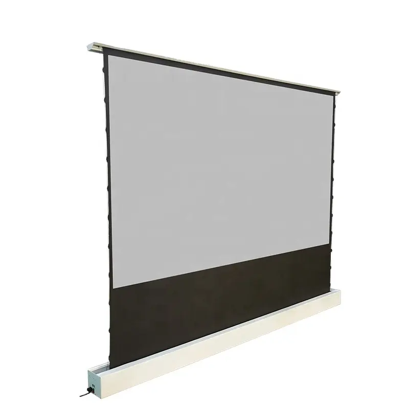 Factory Customized 100 inch Floor Rising Electric ALR CLR Anti Light Motorized Projection Screen Ultra Short Throw Laser 4K