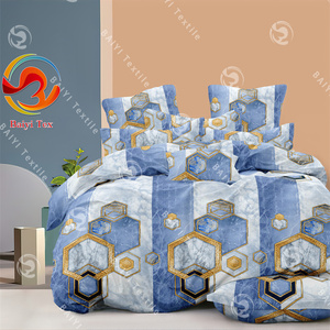 Bán Buôn Hình Học Thiết Kế Bộ Đồ Giường Set 100Polyester In Tấm Ga Giường & Gối Nhà Máy Trực Tiếp Sợi Nhỏ Duvet Cover Set - Product Image 5
