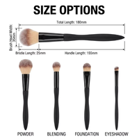 Ensemble de 22 pinceaux de maquillage VLIYA personnalisés avec étiquette privée, poils synthétiques vegan de haute qualité avec manche en caoutchouc, pinceaux de maquillage noirs