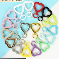 Porte-clés Cœur Pêche Rotatif à 360° avec Boucle, Pendentif DIY Peint à la Pulvérisation, Accessoires de Peinture, Clip à Mousqueton Pivotant