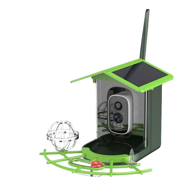 Solar Powered Waterproof AI Bird Feeder Camera 4MP Night Vision WiFi Remote Control APP Wall Mount Outdoor Garden Private Mold