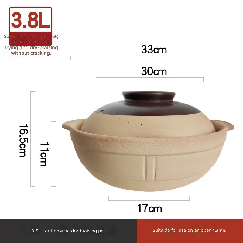 Pot en argile cuite à sec de 30 cm