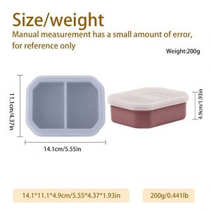Silicone <b>Lunch</b> <b>Box</b> Custom Logo Outdoor Portable Storage <b>Compartment</b> Sealing Leak-Proof Food Grade Microwaveable - Product Image 3