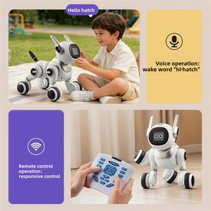 Robot chien intelligent connecté IA avec dialogue vocal, programmation, levage des pattes, patrouille, jeu de cache-cache, éducatif STEM pour enfants, robot chien télécommandé - Product Image 3
